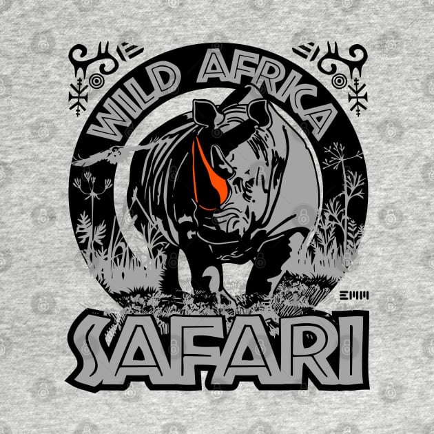 Wild Africa Safari, rhinoceros, by ArtMofid